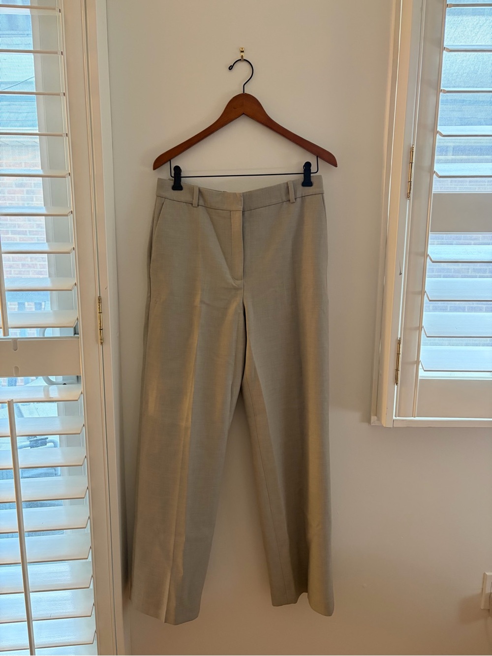Babaton Tailored Wide-Leg Trousers in Light Beige